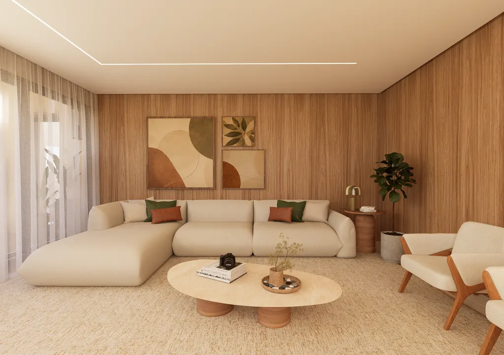 Living Amadeirado: projeto de interiores do Studio Freitas em São Paulo
